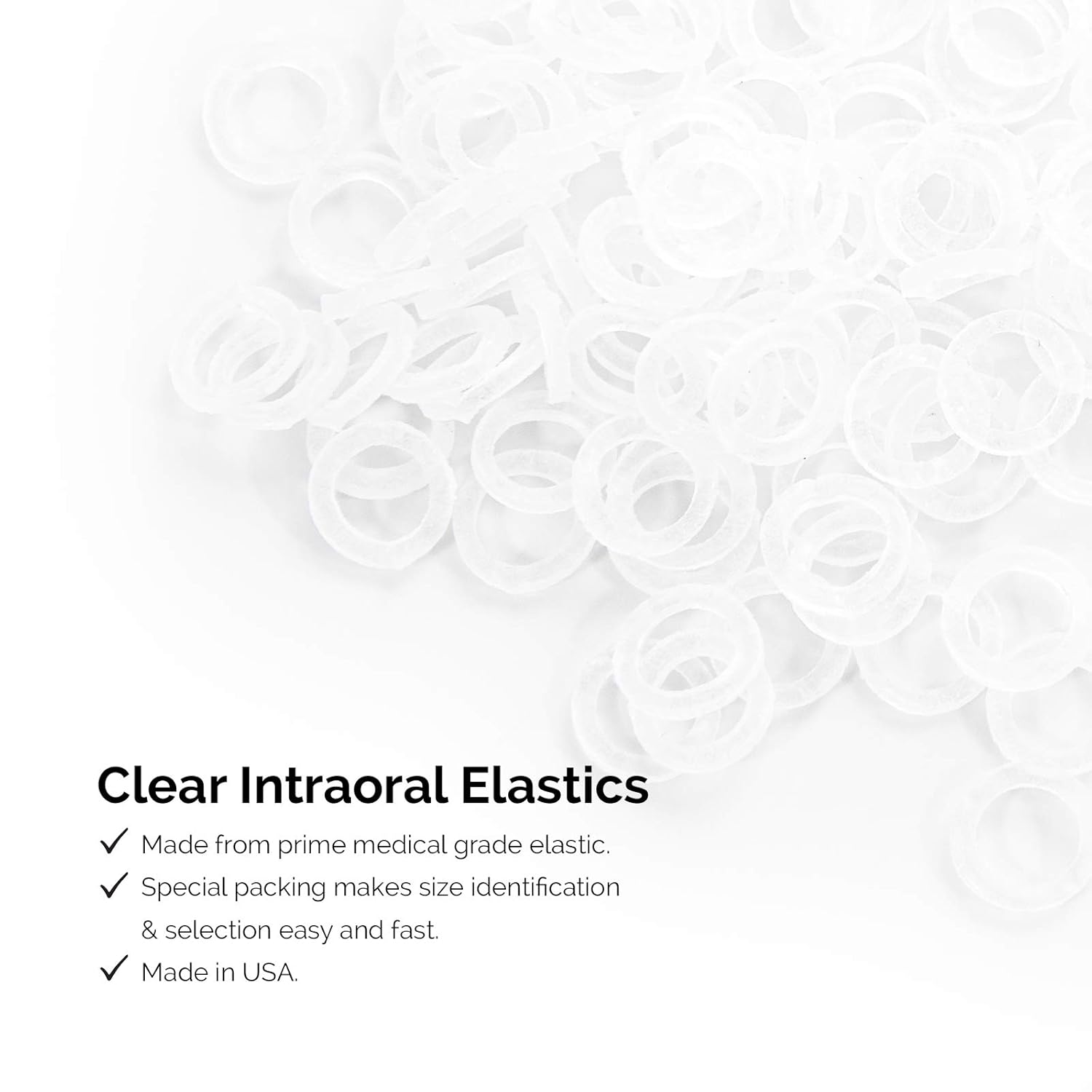 JMU Orthodontic Elastics 3/16 Inch Medium 500 pack Intraoral Elastic Bands Latex Free Dental Rubber Bands Made in USA : Beauty