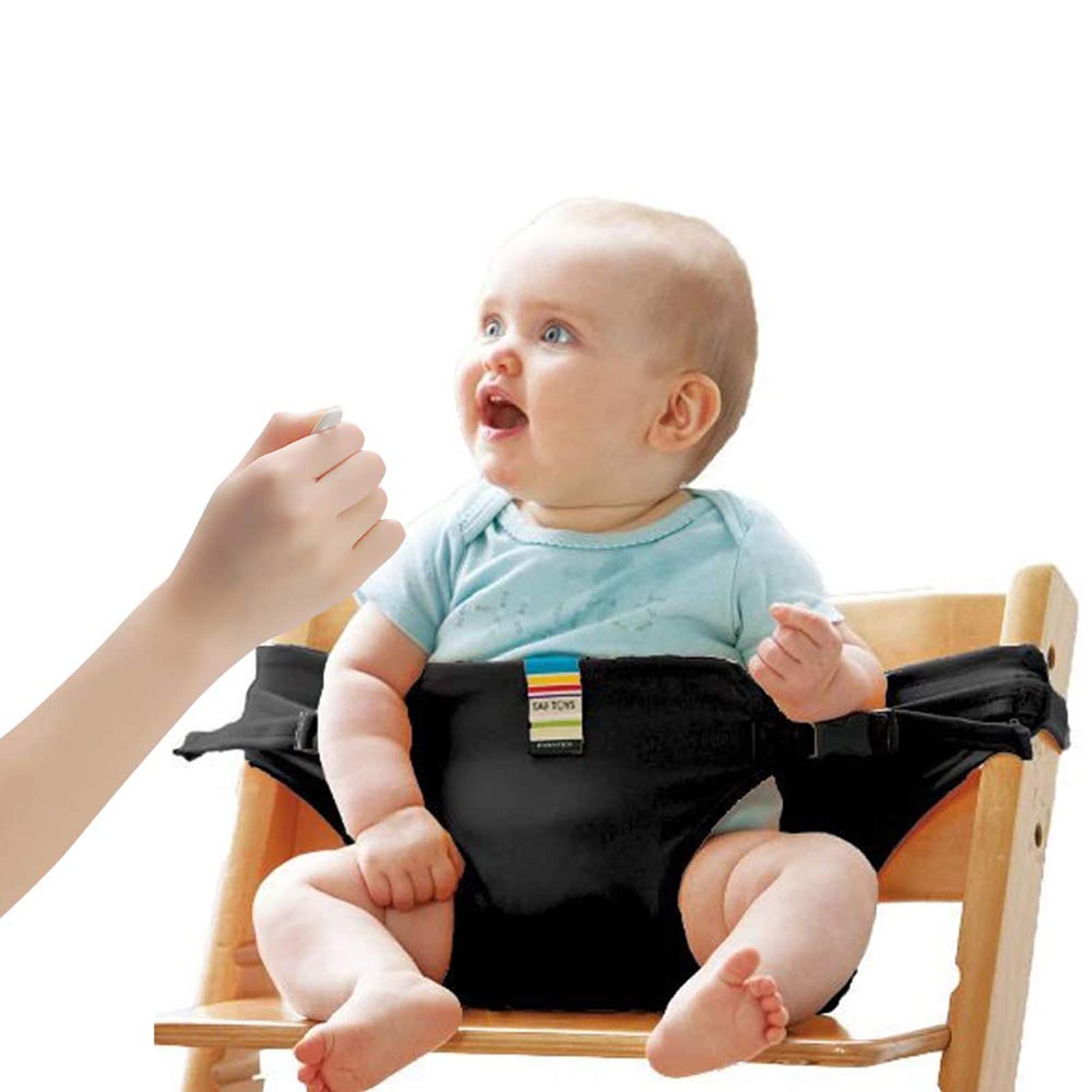 Lychee Baby Dining Chair Safety Seats with Straps, Toddler High Chair Harness Belt, Portable Feeding Booster Seat Strap for Travel/Home/Restaurants/Shopping (Black)