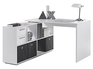 Eckschreibtisch Winkelkombination Schreibtisch Arbeitstisch Bürotisch "Yihabo I" in weiß