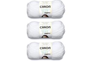Caron Simply Soft Party Snow Sparkle Yarn - 3 Pack of 85g/3oz - Acrylic - 4 Medium (Worsted) - 164 Yards - Knitting/Crochet