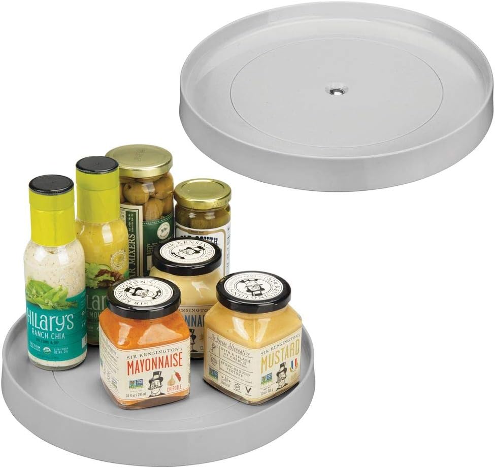 mDesign Lazy Susan Plastic Turntable Food Storage Container