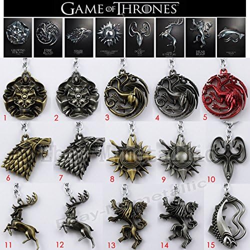 Game of Thrones Houses Sigil LOGO Hollow Metal Pendant Necklace NIB
