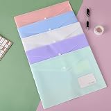 ASTARON 10 Pack A4 Plastic Envelopes Folders Clear 5 Colors 33.5x23.5cm view 3