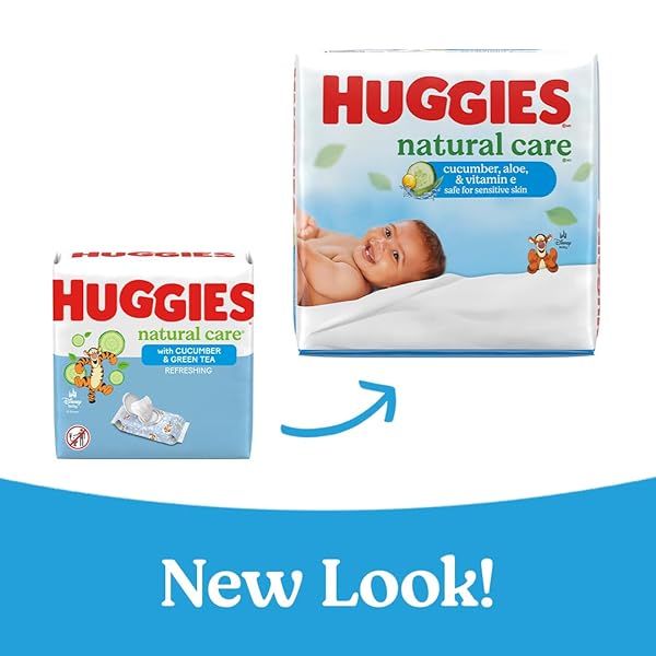 HUGGIES NATURAL CARE CUCUMBER, ALOE AND VITAMIN E BABY WIPES, HYPOALLERGENIC, SCENTED, 10 FLIP-TOP PACKS (560 WIPES TOTAL), PACKAGING MAY VARY