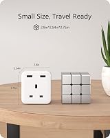LENCENT 5-in-1 Cube USB+3AC Outlets 13A 3250W Wall Plug Extender UK view 5