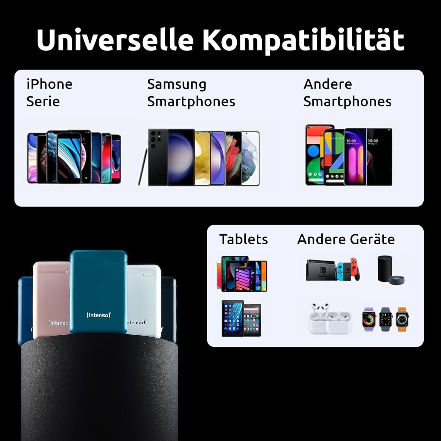 Intenso Powerbank XS10000 - 10000 mAh Externer Akku für iPhone & Samsung 5