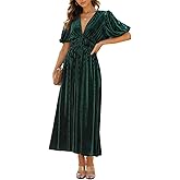 Maxigerui Women's Velvet Maxi Dress Formal Dresses for Wedding Guest Dress