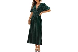 Maxigerui Women's Velvet Maxi Dress Formal Dresses for Wedding Guest Dress