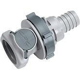 CPC (Colder) HFCD16812 Valved Bulkhead Panel Mount Hose Barb, PP, 3/8" Flow Size, 1/2" ID
