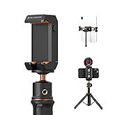 K&F Concept iPad and Cellphone Tripod Mount Adapter Holder, Adjustable Clamp for iPhone 17/16/15/14/13/12 Pro Max, iPad mini 