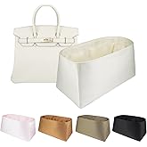 Soying Organizer Insert for Birkin 20/25/30/35/40/45, Satin Inner Bag Organiser(Size: BK25, Color: Craie)