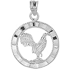 925 Sterling Silver Good Luck Rooster Bracelet Charm