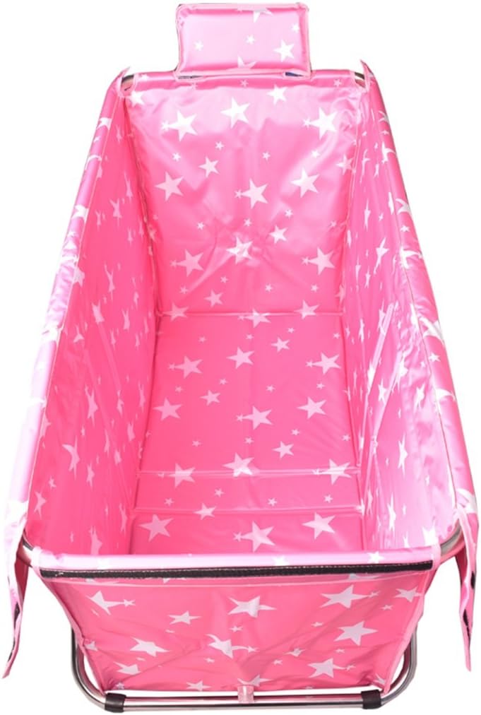 Peaceip Foldable Bathtub Adult Household Thickening Outsized Portable Folding Bathtub Insulation Durable Easy To Clean 105 * 56cm (Color : PINK)