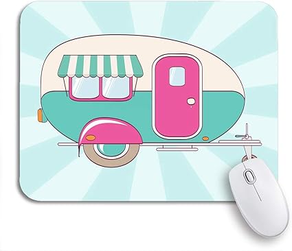 Amazon Ninehasa 可愛いマウスパッド カラフルなかわいいピンクとターコイズキャンピングカーストライプペーパーノンスリップゴムバッキング マウスパッドノートブックコンピューターマウスマット Ninehasa マウスパッド 通販