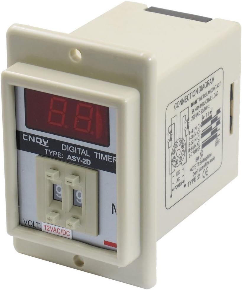 AC/DC 12 V 8 Pin Relay Digital Timer up to 99 Minute Timed 3D ASY-Beige