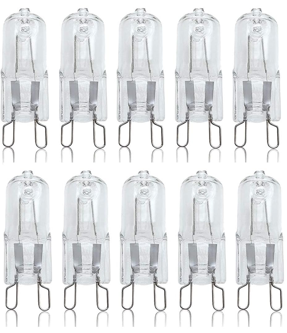 Kanta 10 x Compatible with Eveready G9 40W Halogen Light Bulb Clear Capsule Lamps Long Life, Warm White, Dimmable