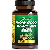 Athletic Choice Wormwood Black Walnut Clove Complex, 3-in-1 Formula with Sweet Wormwood Extract, 120 Veggie Capsules, Non-GMO & Gluten-Free Herbal Supplement for Adults