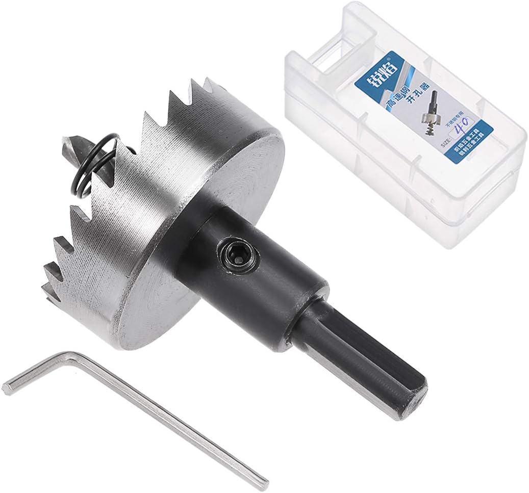sourcingmap 40mm High Speed Steel HSS Drill Bit Hole Saw Cutter for Metal Alloy Wood, Black, Silver - Image 4