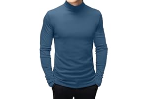 ANGBATER Men's Fashion Mock Turtleneck T-Shirts Long Sleeve Pullover Sweater Basic Designed Undershirt Slim Fit Top