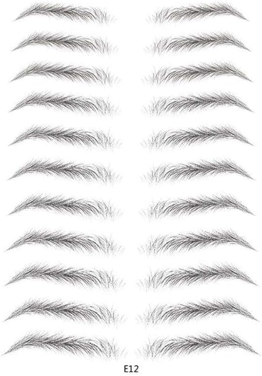 Long Lasting Eyebrow Transfers, Pstarts 4D Hair-Like Authentic Eyebrows, 11-Pairs of Brows, Makeup 4D Eyebrow Sticker, Bionic Tattoo Eyebrow, Grooming Shaping Brow Shaper (E12)