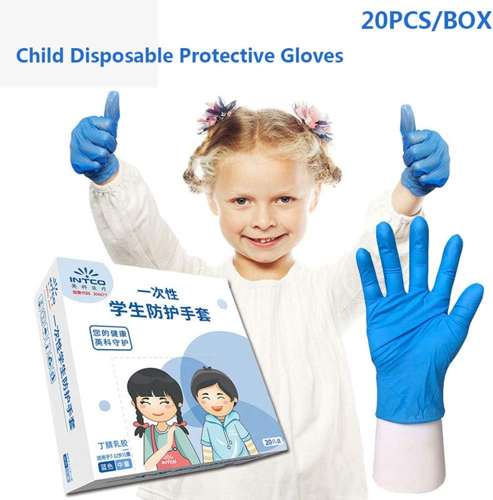 Barley33 20Pcs/Box Household Disposable Latex Glove Thickened Nitrile Gloves Anti-pollution Cleaning Gloves for Boys Girls Small Size