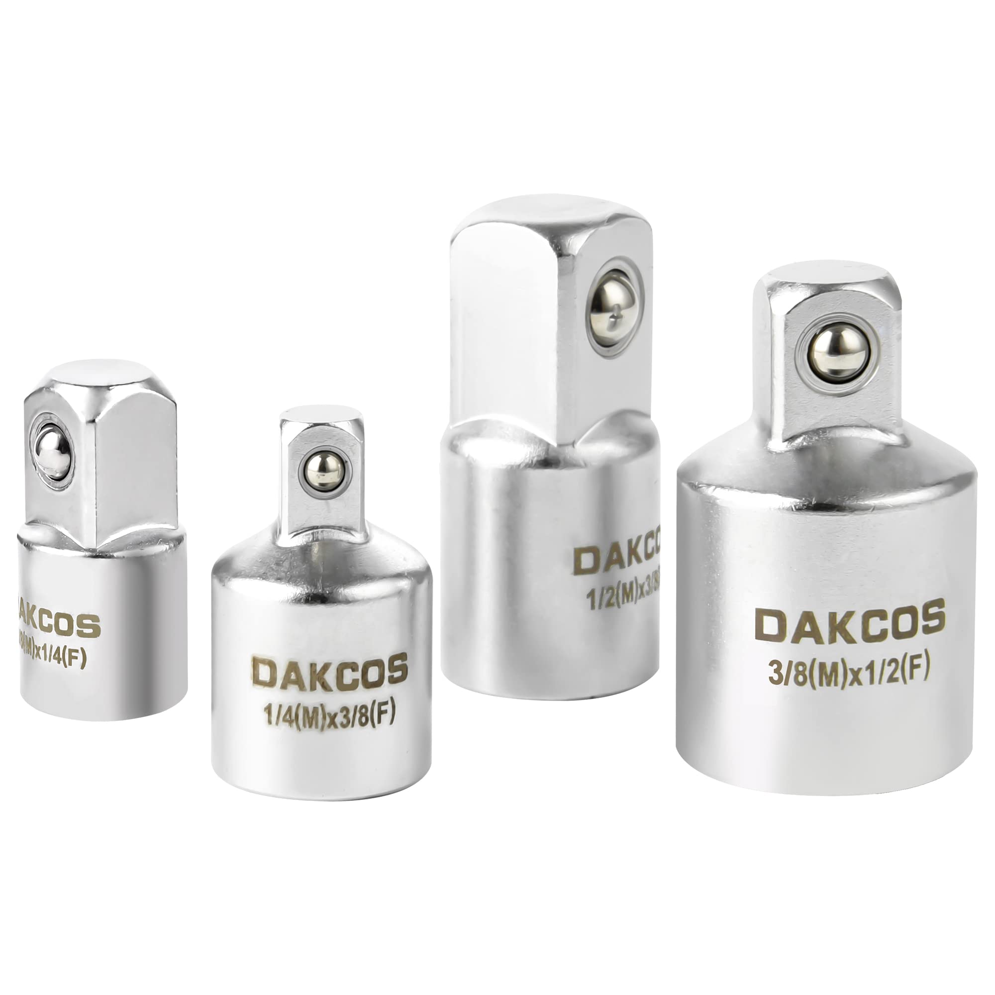 DAKCOS Socket Adapter Reducer Set, 4 Piece Socket Set, 1/2" to 3/8", 3/8" to 1/2",1/4" to 3/8", 3/8" to 1/4" Convertor Adapter Set, CR-V — image 1