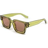 FEISEDY Retro 90s Square Sunglasses for Women Men Trendy Chunky Rectangle Sunglasses UV400 Protection B2385