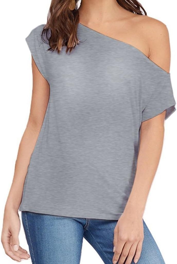 Women's Casual Off Shoulder Tops Short Sleeve T Shirts Lose Sexy Tank Tops Blouses