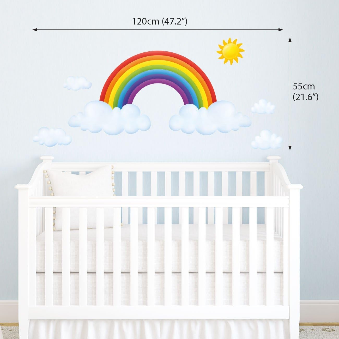 DECOWALL SG2-1713 Rainbow and Clouds Kids Wall Stickers Decals Peel and Stick Removable for Nursery Bedroom Living Room Art murals Decorations - Image 4