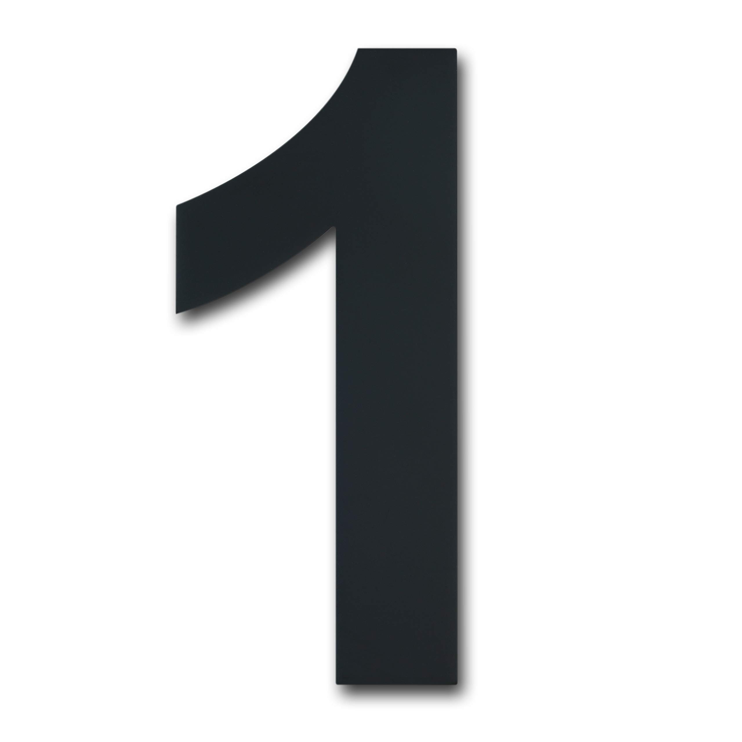 Black Brushed Modern House Number -4 Inch 102mm Height, Made of Solid 304 Stainless Steel, Floating Appearance and Easy to Install (Number 1 One)