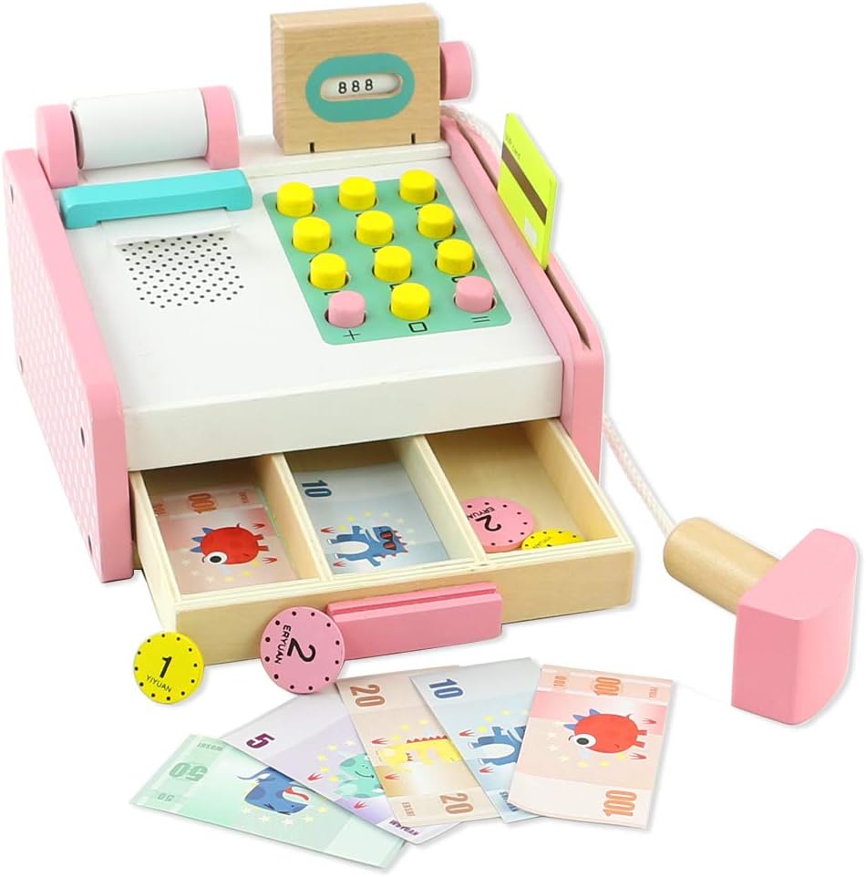 TONZE Kids Toy Till Cash Register Supermarket Shop Till Pretend Play ...