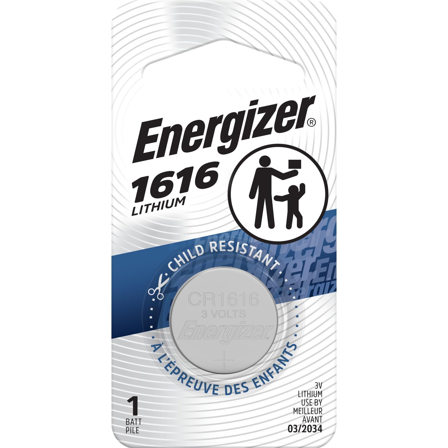 Energizer 1616 Lithium Coin Battery, 1 Pack