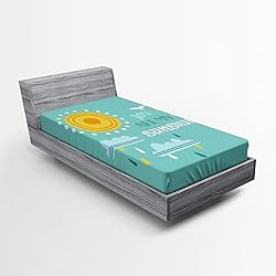 Ambesonne Saying Fitted Sheet, Weather Elements Sun
