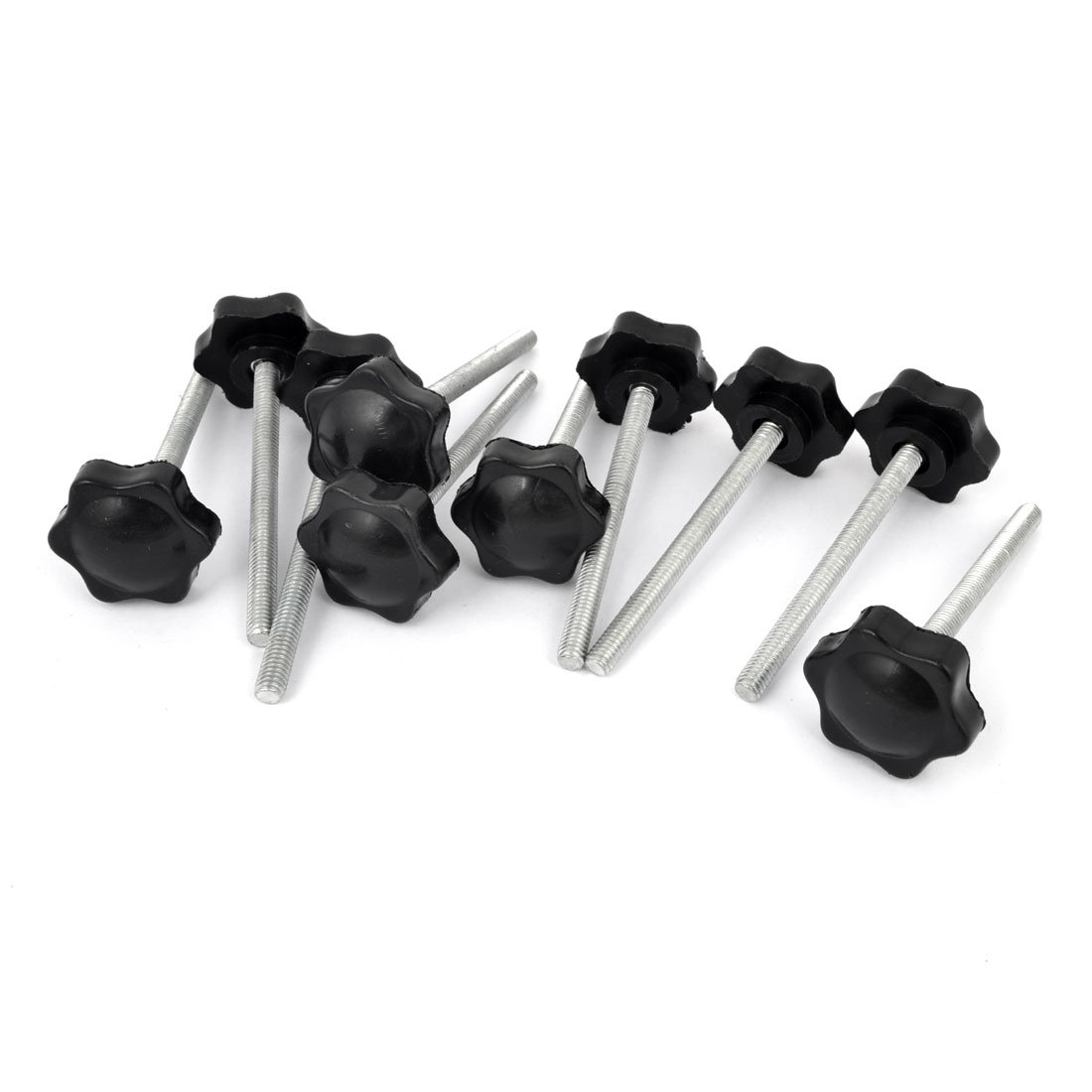 Sourcingmap 10x 32mm Star Head Dia Replacement 6mm x 70mm Clamping Screw Knob Grip