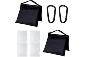 Gimaibugraff 2 Pack Sandbags with 4 PE Bags, Weight Bags for Light Stand Photography Video Equipment, Heavy Duty Sand Bags for Backdrop Stand, Photo Tripod, C Stands and Light Stands