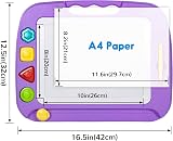 SGILE Large Magnetic Drawing Board for Toddlers 26x20cm Purple Etch & Sketch view 2