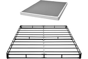 VEVOR Box Spring, Queen Size Bed Frame with Washable Fabric Cloth, Heavy Duty Metal Frame for Queen Bed, 4 in Mattress Founda