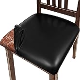 Lufyzora Pu Leather Dining Chair Seat Covers Set of 8, Waterproof, Odorless, Stretch Chair Covers for Dining Chairs/Kitchen R