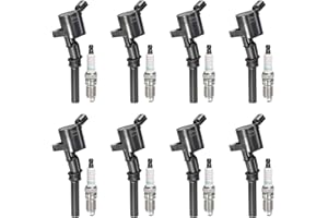 Vplus Ignition Coil DG508 & Spark Plug SP479 AGSF22WM compatible with Ford 4.6L 5.4L V8 Crown Victoria Expedition F150 F250 Mustang Lincoln Mercury Explorer DG457 DG472 DG491(Set of 8)