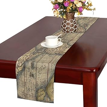 Amazon Com Engree Bedroom Table Runners Antique Map Of The