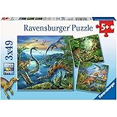Ravensburger Dinosaur Fascination 3 x 49 Piece Jigsaw Puzzle Set - 09317 - Every Piece is Unique, Pieces Fit Together Perfectly