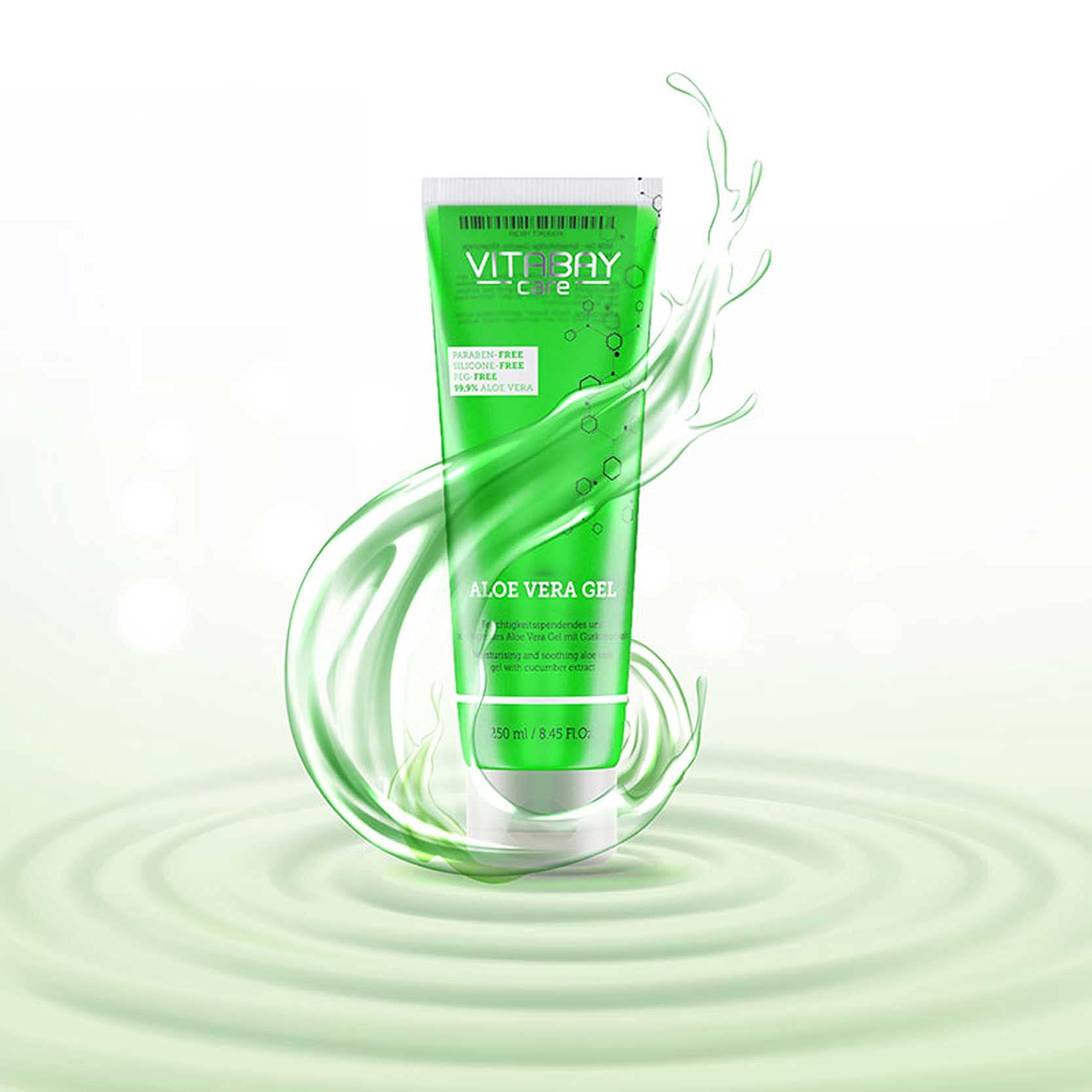 Vitabay - 100% Aloe Vera Gel for Face Aftersun Lotion (99.9%) - Aloe Vera Gel After Sun Aloe Vera Cream - Aloe Vera Moisturiser Alovera Gel for Face Sunburn Aloe Vera Gel 100 - Sunburn Relief Aloe Gel