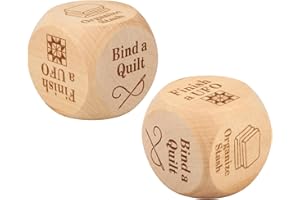 2pcs Quilter’s Dice, Wooden Fun Knitting Dice with 6 Knitting Tasks Creative Quilters Decision Tools for Sewing and Crafting