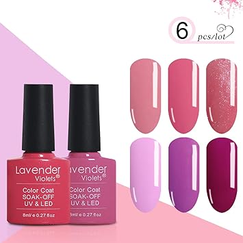 Amazon Com Gel Nail Polish Kit Set Of 6 Color Uv Led Soak Off Gel