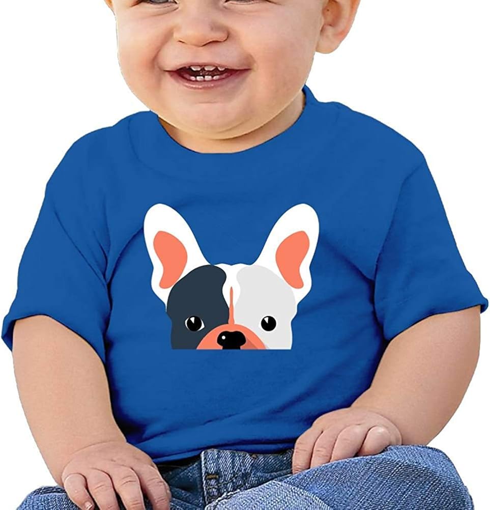 HTUAEUEHRH Funny French Bulldog Infants Toddlers T Shirts