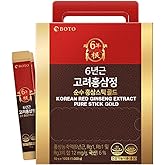 BOTO 6 Year Korean Red Ginseng Extract Pure Stick Gold | Premium Korean Ginseng Supplement for Daily Vitality | 100 Sachet.