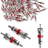 100PCS Premium Tyre Tire Valve Cores, Nickel Plated Valve Stem Core Part Replacement, Universal Tire Valve Stem Core for Most Automotive, RV, ATV &amp; Air Conditioning, Motorcycles and Bicycles