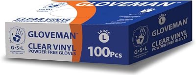 GLOVEMAN CLEAR VINYL G15 GLOVES MEDIUM Disposable Food Safe Nitrile Alternative