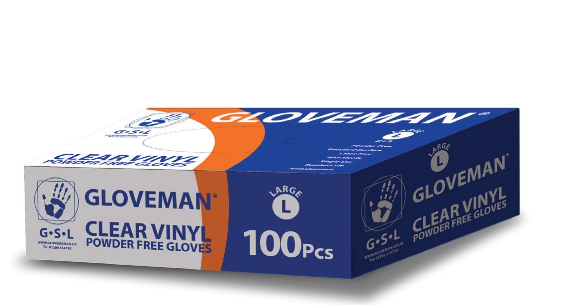 GLOVEMAN CLEAR VINYL G15 GLOVES (MEDIUM)