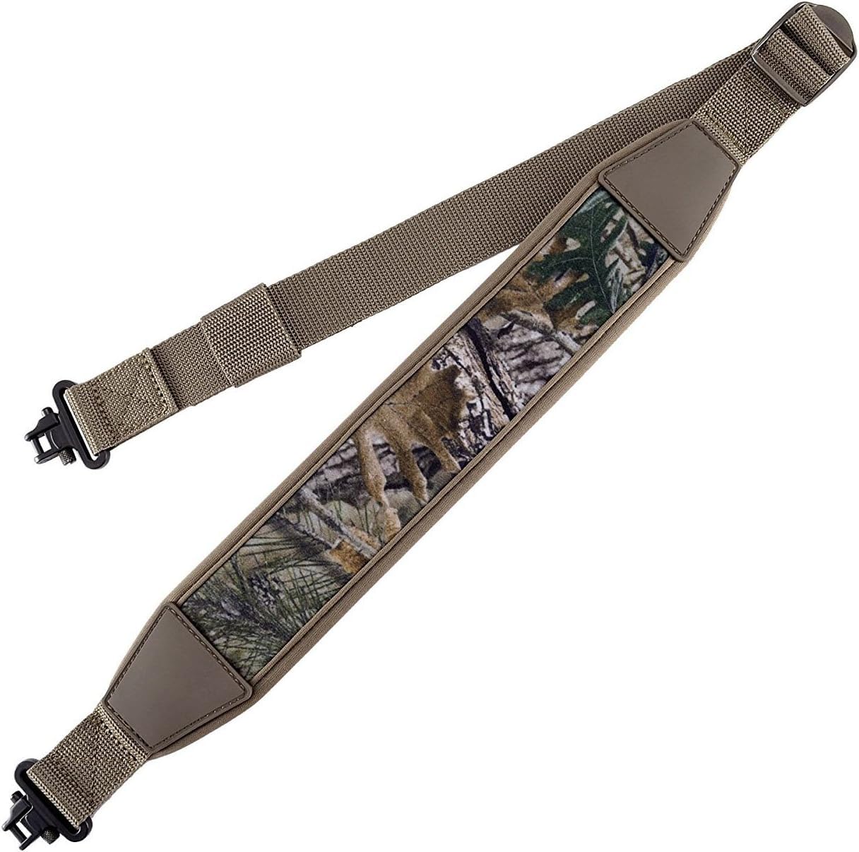 BOOSTEADY Two Point Rifle Sling with Swivels,Durable Shoulder Padded Gun Strap-Khaki & Camo